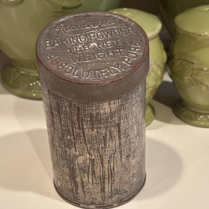 Vintage Rawleighs Baking Powder Embossed Tin Metal Can