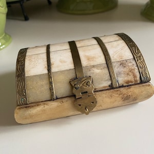 Bone and Brass Vintage Trinket Box - Large