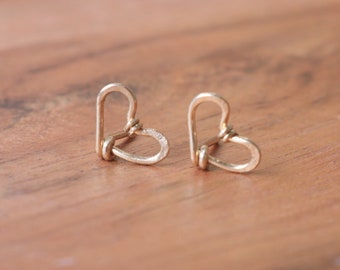 Heart Studs, Heart Jewelry, 14k GoldFilled Heart Studs, Sterling Silver Heart Earrings