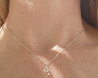 Handmade Citrine Gemstone Necklace: 14K Gold Filled or Sterling Silver