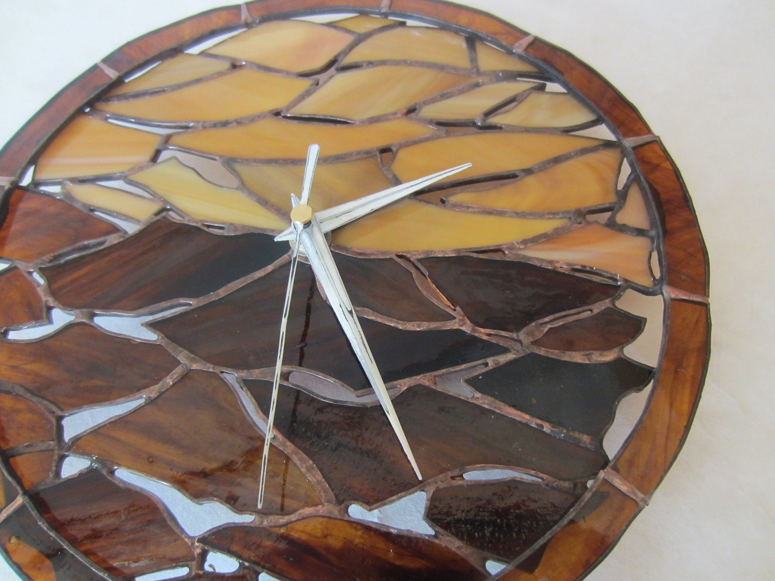 Desertscape Wall Clock Stained Glass Tiffany Clock Made From Etsy