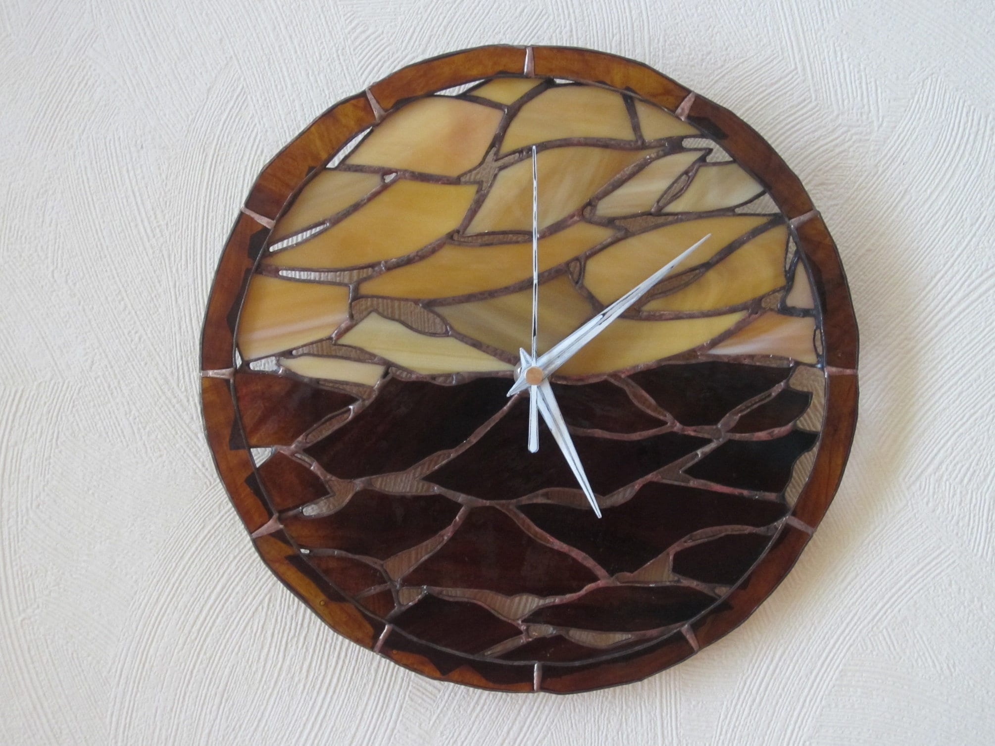 Desertscape Wall Clock Stained Glass Tiffany Clock Made From Etsy