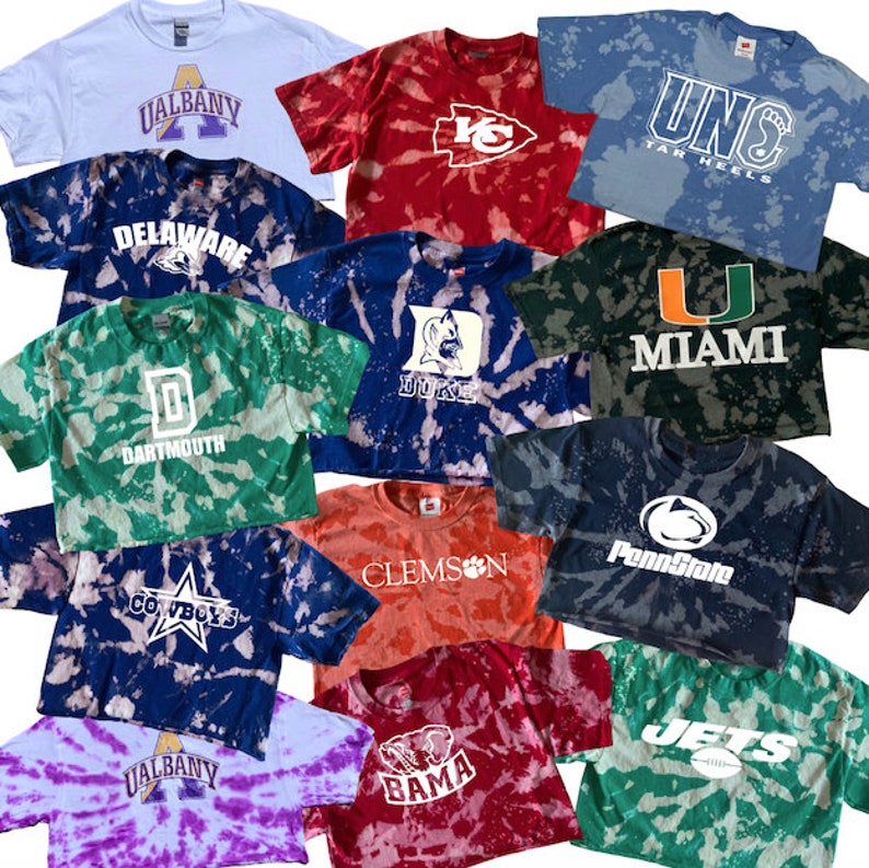 College T-shirts ANY COLLEGE/ NFL Tee Bleach/Tie dye image 0