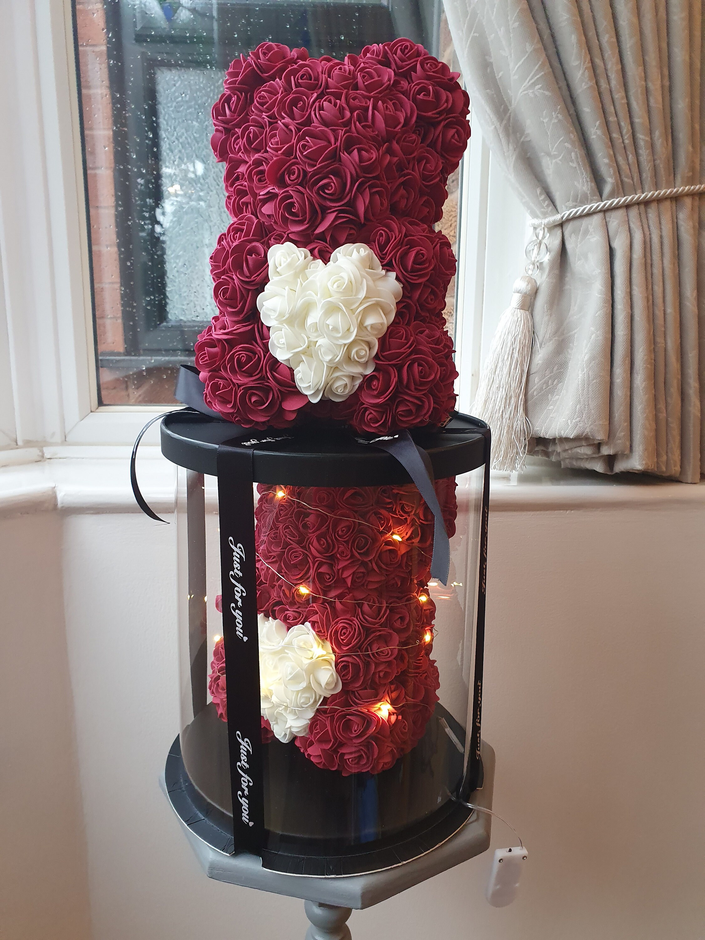 led rose teddy bear