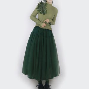 Handmade Women&#39;s Tulle Skirt,long Mesh skirt,overskirt, Maxi Skirt,A-Line Skirt,Good Quality Skirt