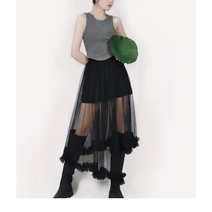 New Fashion Women's Maxi Sheer Skirt,See Through Skirt,long transparent skirt,overskirt,Sexy Maxi Skirt, Tulle Skirt,Gift to Her