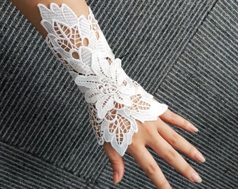Bracelet en dentelle, bracelet de manchette, bracelet blanc, couverture de tatouage de poignet vers le haut, manchette de poignet de dentelle, bracelet de poignet noir, bracelet de mariée