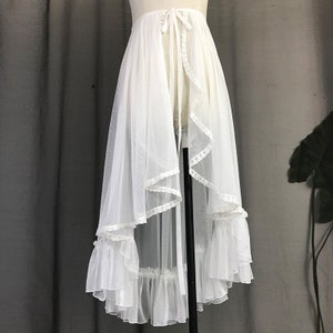 Hot chic Detachable Skirt,Lolita Chiffon Skirt,White Sheer See Through Skirt,transparent skirt,Girls Skirt