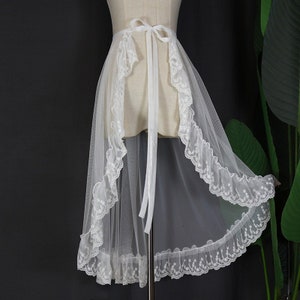 Hot chic Detachable Skirt,Lolita Chiffon Skirt,White Sheer See Through Skirt,transparent skirt,Girls Skirt