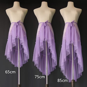 Dance Veil Skirt,Irregular Ballet Practice Clothes,one-piece mesh apron, see-through outside with transparent body long skirt