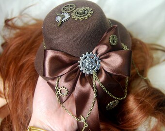 Unique Cosplay Hat! Fine Steampunk Luminary Contraption Derby Hat Quality Vintage Wool Felt Derby Upcycled Into A Stunning Steampunk Hat