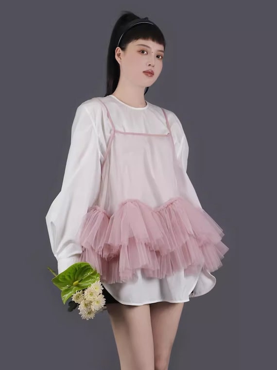 トップス treat urself tulle frill jersey トップス treat urself