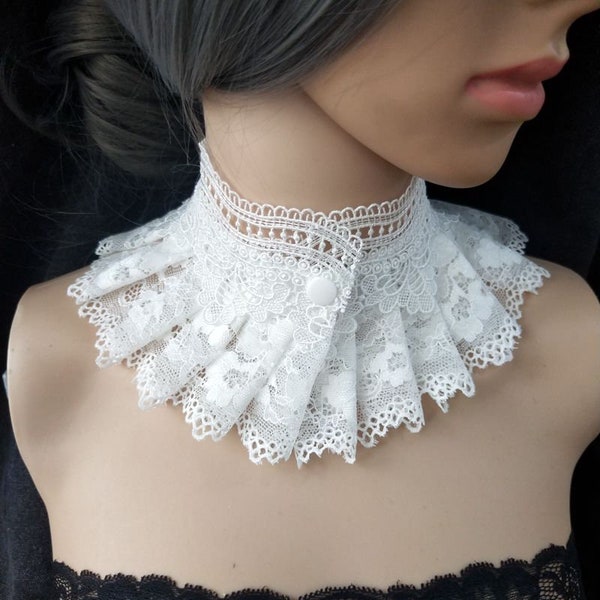 Handmade White Lace Collar Collier Choker Accessoires Faux Collier, Col princess petit châle, collier de poupée bijoux personnalisés