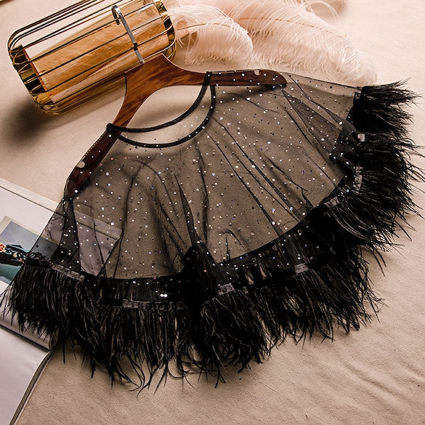 Fashion Black Tulle Capelet,Tassel Lace Shawl,Bridal Cape Shawl Cover Up,Dress Cape,Evening Dress top Wrap Cape,Gift for Wife