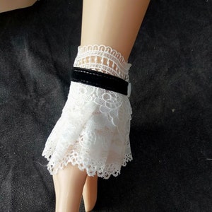 White Lace Cuff Bracelet,White Bracelet,Lace Wrist Cuff, Ruffled Lace Cuff Bracelet,Bohemian Wrist cuff,Gothic Cuffs image 5
