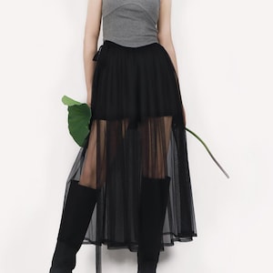 Women&#39;s Maxi Wrap Sheer Skirt,See Through Skirt,long transparent skirt,overskirt,Sexy Maxi Skirt, Tulle Skirt,Gift to Her