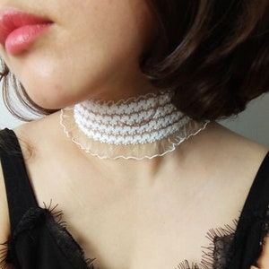 Simple White Lace Choker,Bridal Accessories,Lace Jewelry,Stunning Necklace,party gift,Choker Necklace