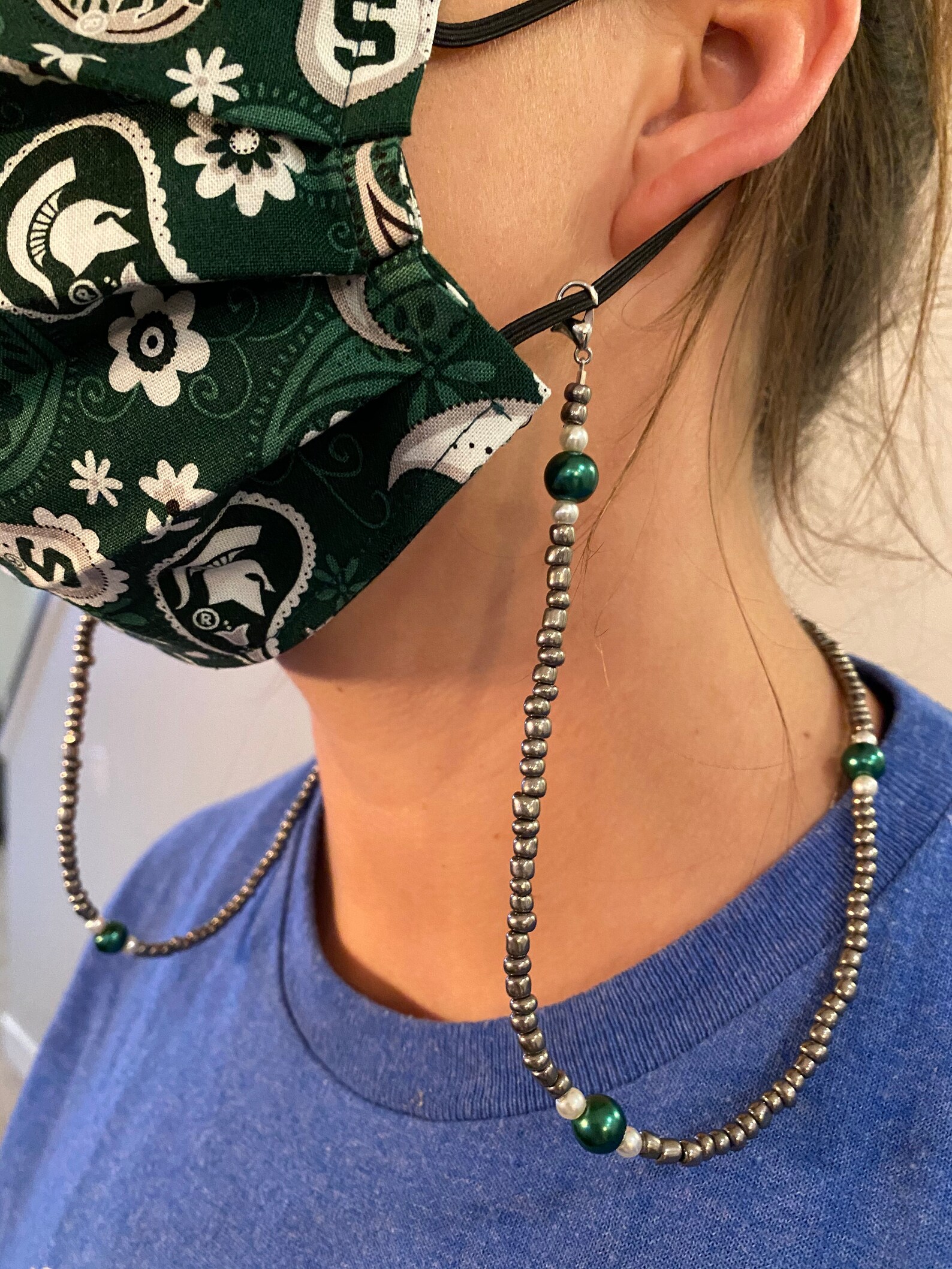 Face Mask Lanyards/Beaded Face mask lanyard/Lanyards/Michigan Etsy