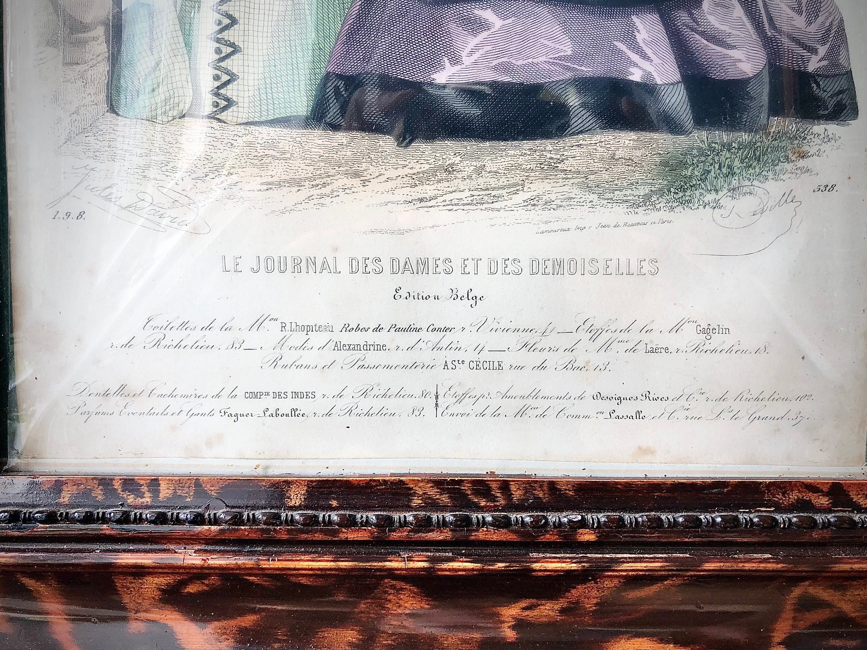 Antique Frame Page French Victorian Fashion Illustration Magazine