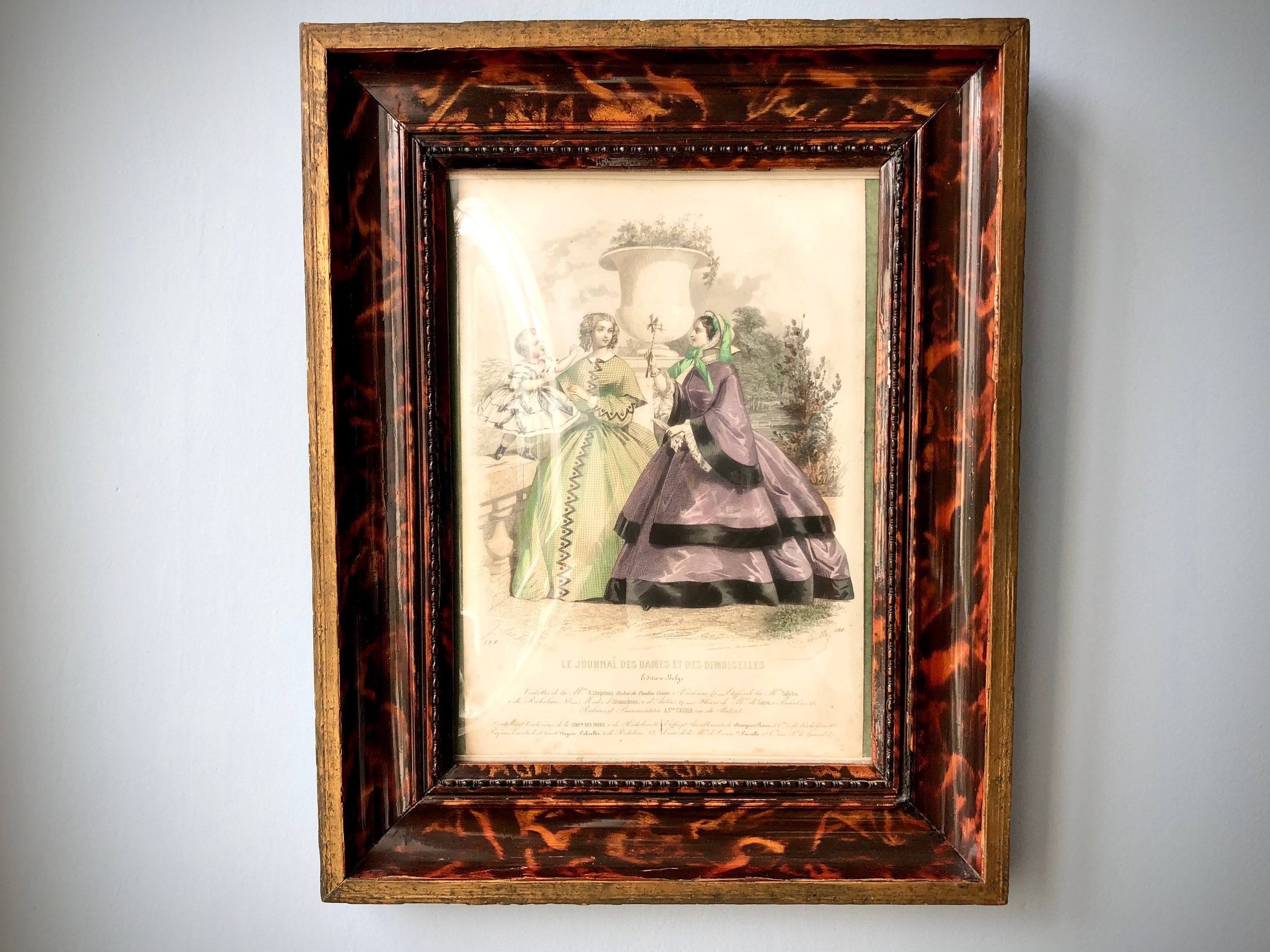 Antique Frame Page French Victorian Fashion Illustration Magazine