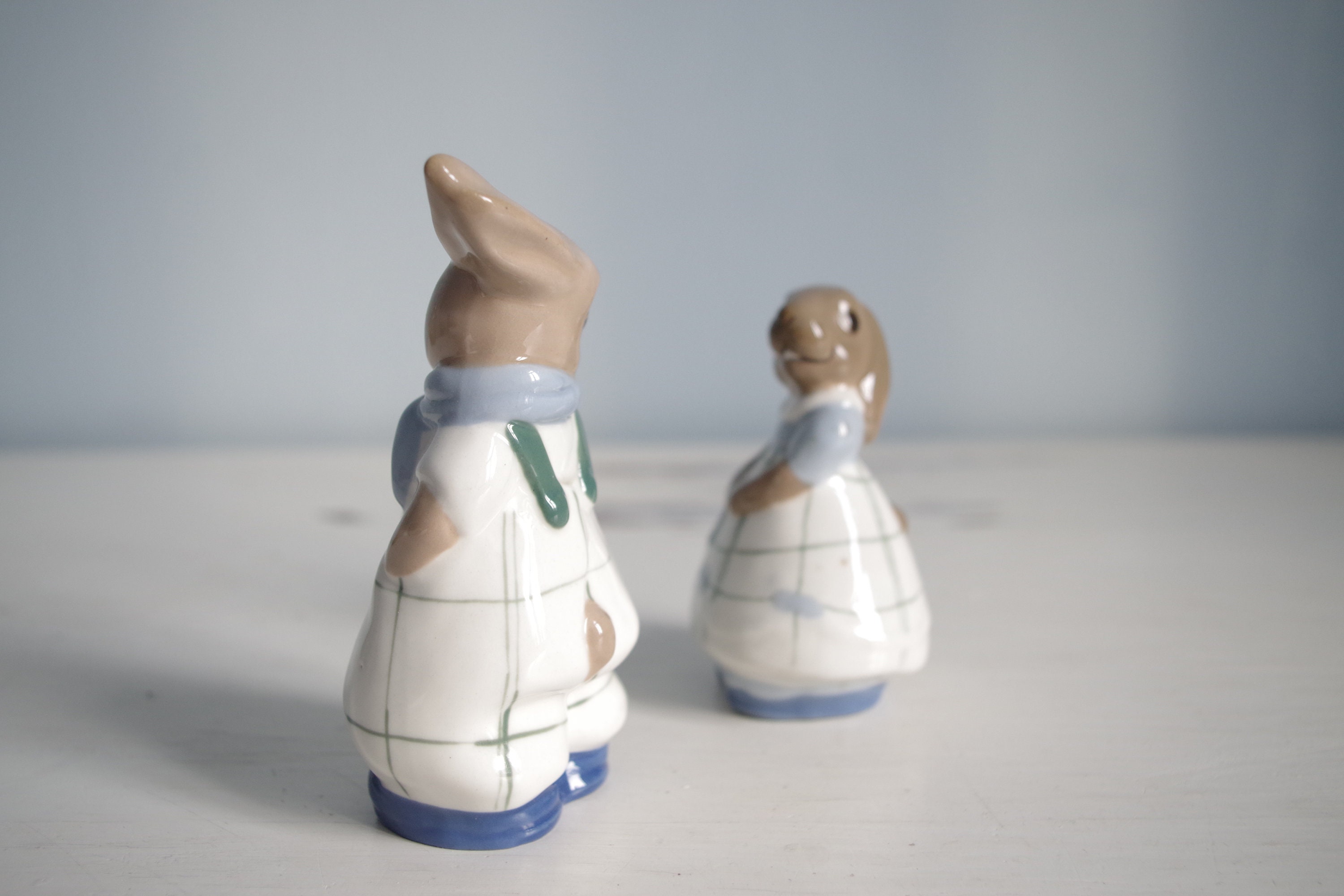 Royal Dux Elly Strobach Konig Czechoslovakia Pair of Rabbits Antique ...