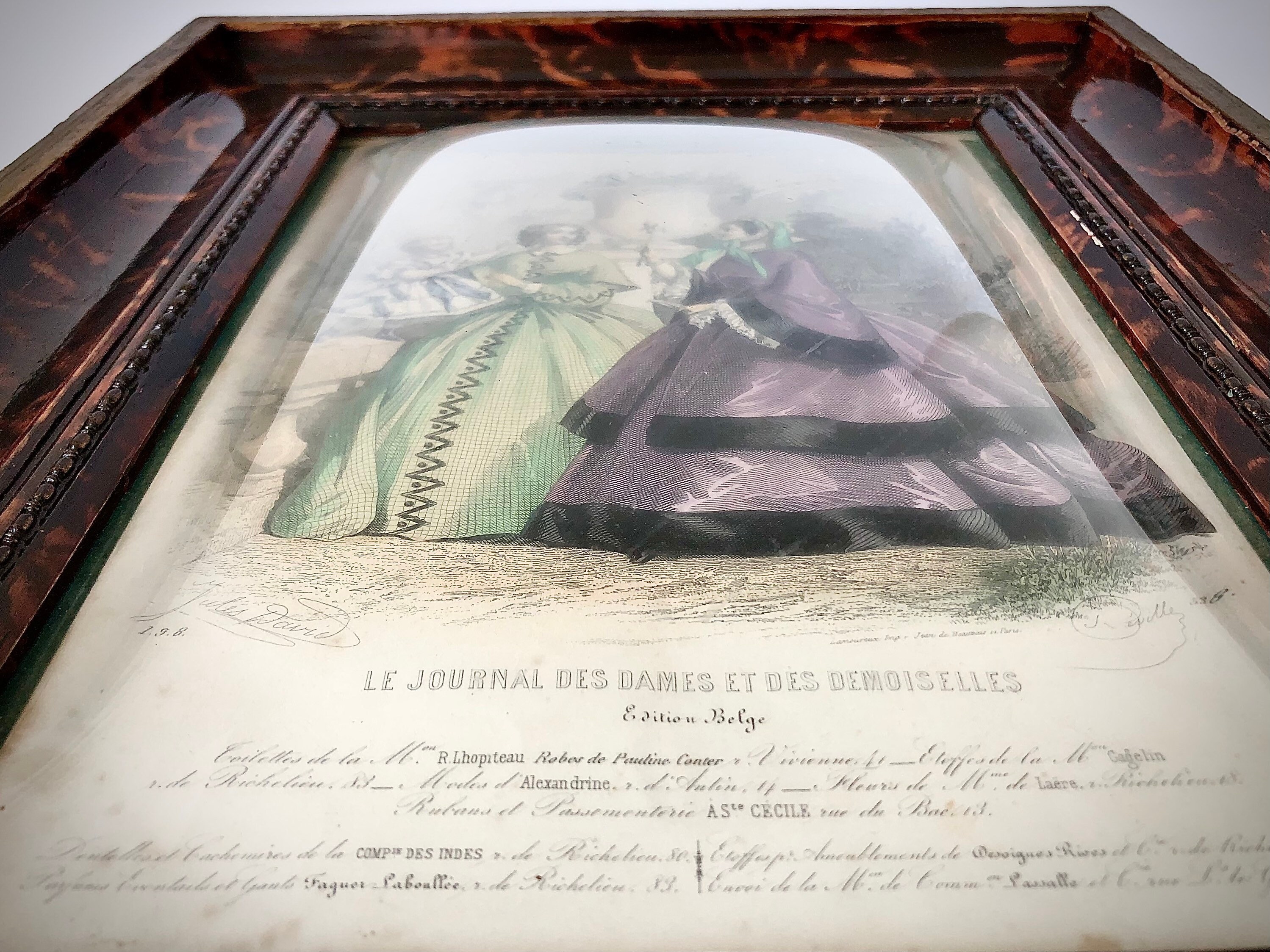 Antique Frame Page French Victorian Fashion Illustration Magazine