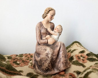 Antique Goebel Hummel Germany porcelain figurine Madonna and child Virgin Marie Christmas gift Vintage