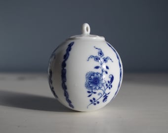 Vintage Royal Dux porcelain ball Christmas Tree Onion Ornament Hanging Home decor Duchcov