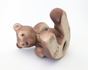 Ceramic bear Made in Czechoslovakia Miscentury pottery Souvenir Figurine