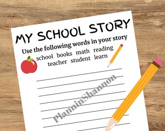 Story Writing Practice School Story First Day of School
