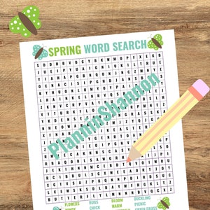 Word Search Puzzle for Kids Word Find Spring Puzzle Printable