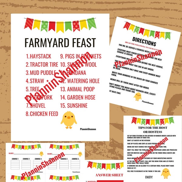 Mystery Meal Party, family lunch/dinner party kids party, April Fools Day fun, farm birthday party