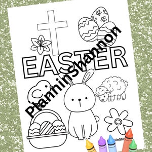 Easter Color Sheet for Kids  Spring Coloring Page