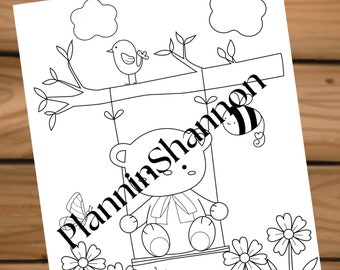 Spring Color Sheet for Kids Coloring Page