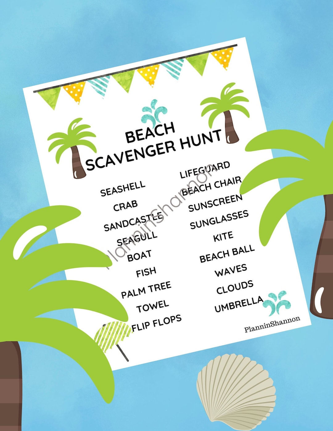 Scavenger Hunt Printable Beach Scavenger Hunt Party for Kids - Etsy