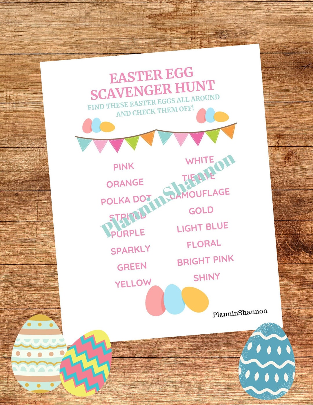 Easter Egg Scavenger Hunt Game, Printable Party Activity (PDF) - Etsy