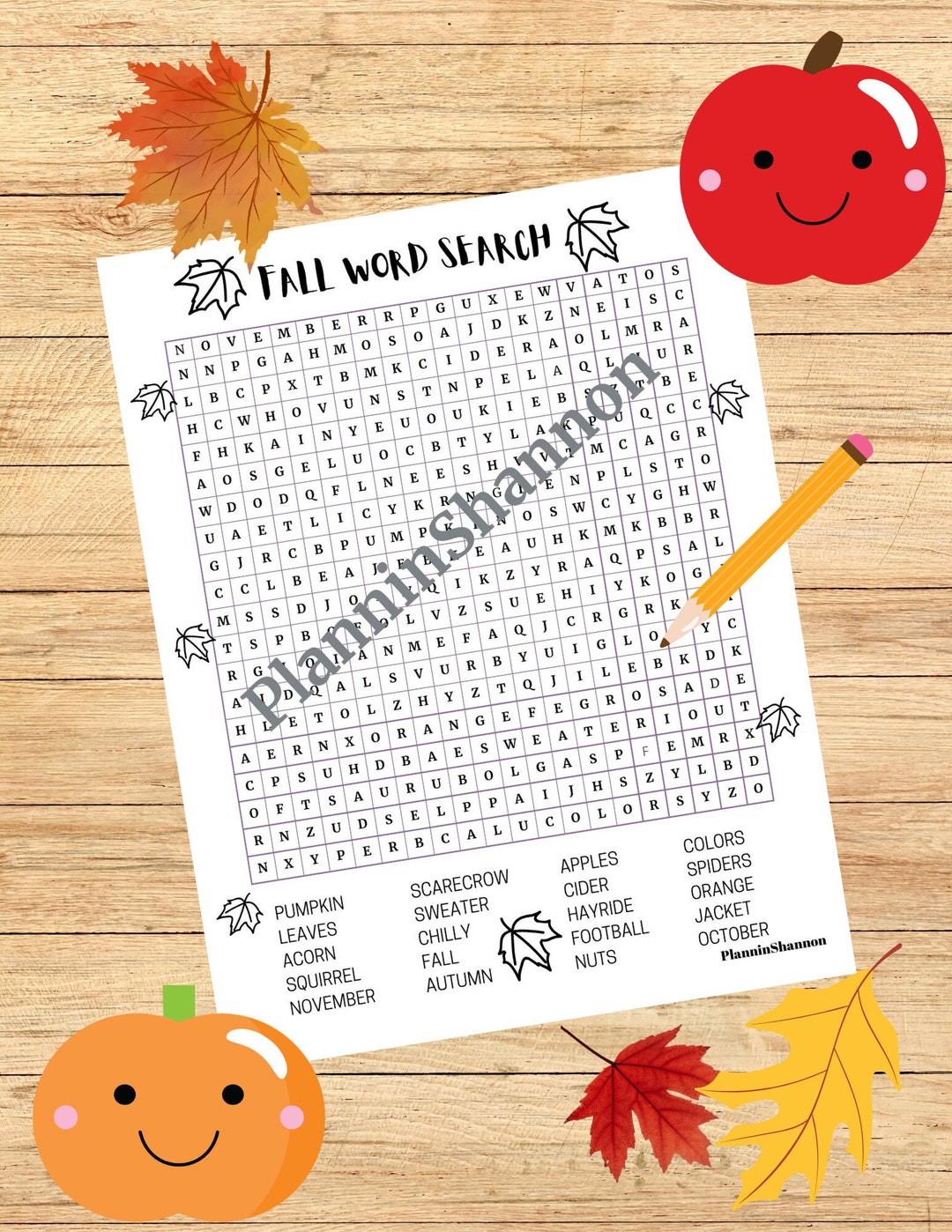Word Find Mini Fall Word Search Puzzle Word Find Kids Word Search Fall - Etsy