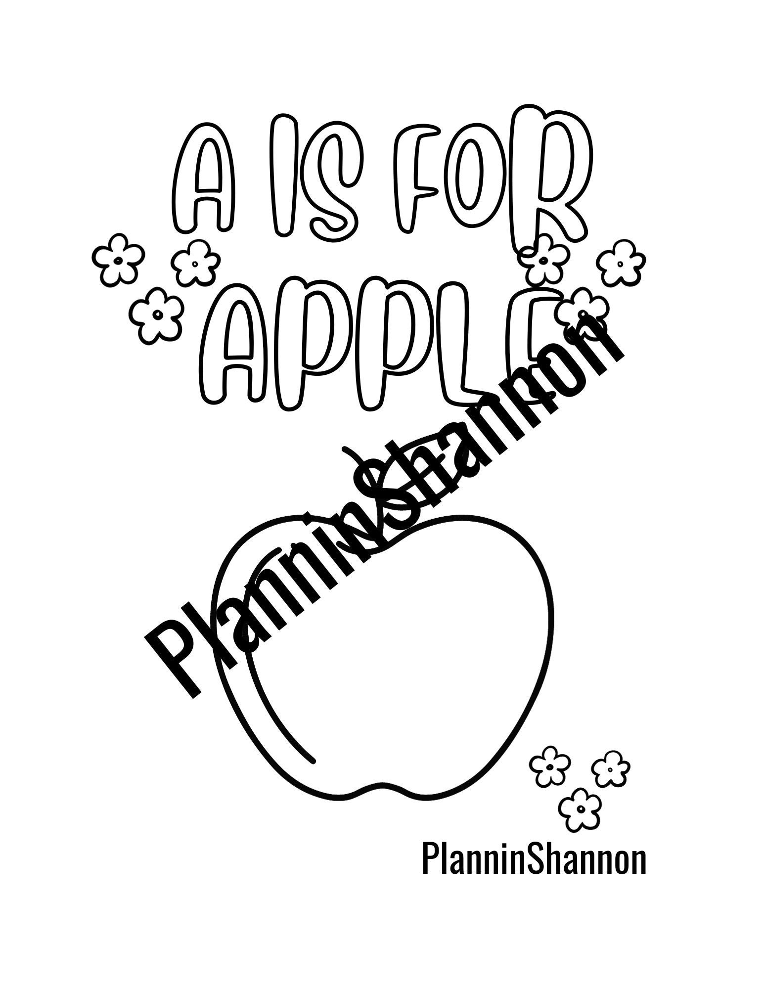 Coloring Sheet Letter A Preschool Coloring Apple Color Sheet - Etsy