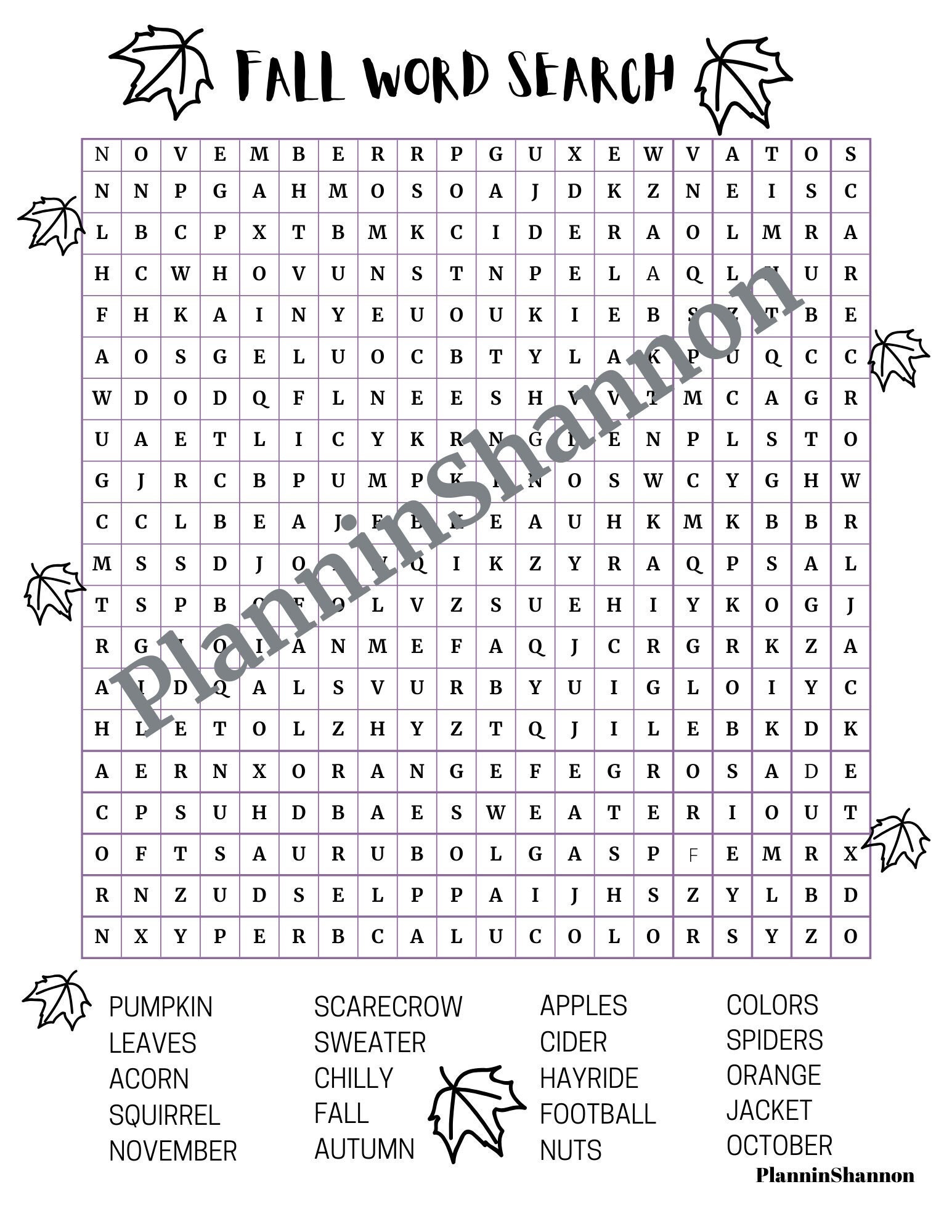 Word Find Mini Fall Word Search Puzzle Word Find Kids Word Search Fall - Etsy