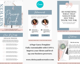 Plantilla de guía de servicios y precios