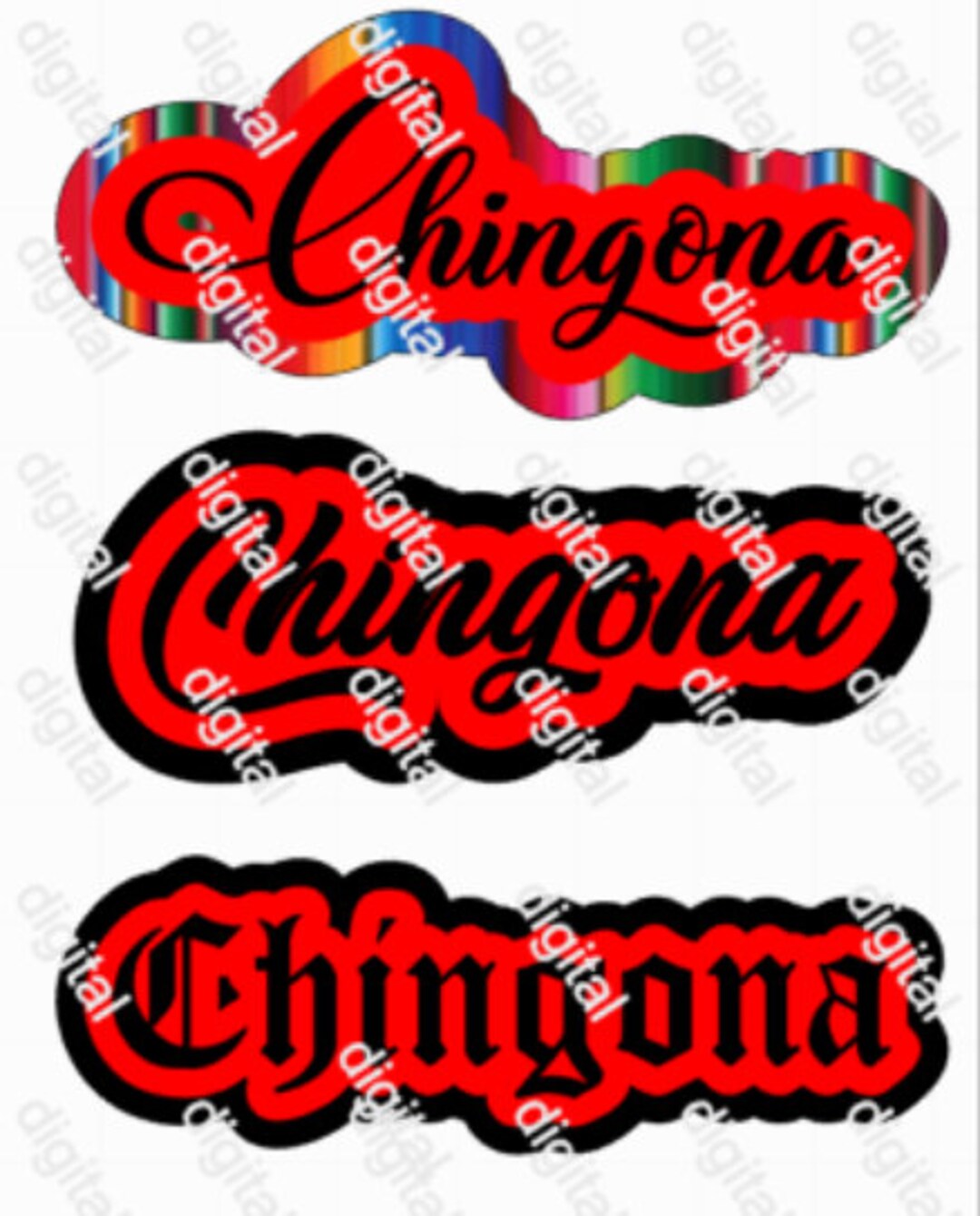 Chingona 3 Styles Jpeg Png Svg Clipart Instant Digital Download - Etsy