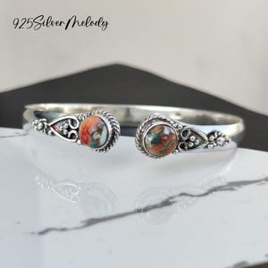 Oyster Copper Turquoise Bracelet - Charming Boho Bangle - Sterling Silver Bracelet\Bangle - Cuff Bracelet - Women Handmade Silver Jewelry