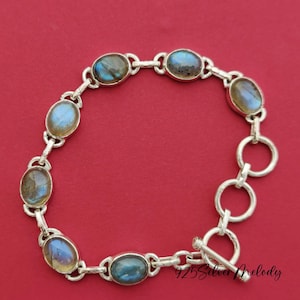 Fire Labradorite Bracelet, 925 Silver Bracelet, Boho Bracelet, Gift Bracelet For Women, Multi Stone Bracelet, Wedding Gift Bracelet, Jewelry