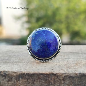 Lapis Lazuli Ring | 925 Boho Silver Ring | Sterling Ring | Handcrafted Ring | Lapis Jewelry | Dainty Statement Ring | Charm Ring | Gift Idea