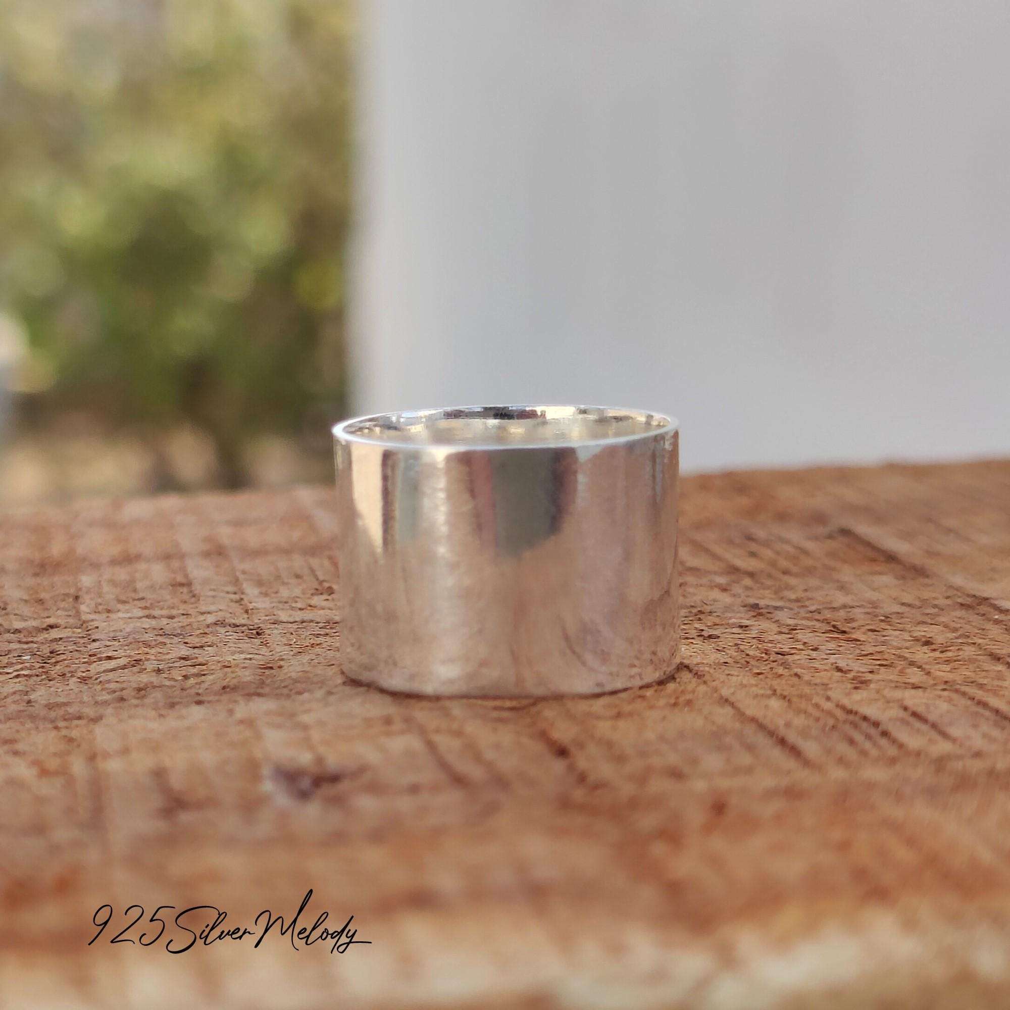 Handmade Sterling Silver Wide Band Ring - Statement Thumb Ring - Etsy
