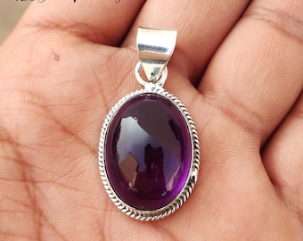 Handmade Amethyst Pendant: Sterling Silver Gemstone Necklace
