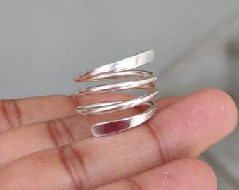 925 Sterling Silver Multi Band Ring: Minimalist Thumb Ring