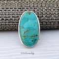 Kingman Turquoise Ring: Sterling Silver Oval Statement Ring
