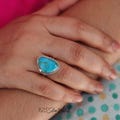 Handmade Kingman Turquoise Ring: 925 Sterling Silver Charm