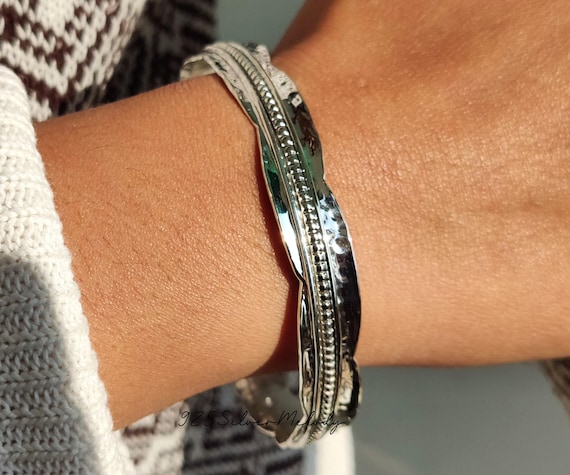 Hammered Bangle Spinner Bangle Hammered Bangle, 925 Sterling